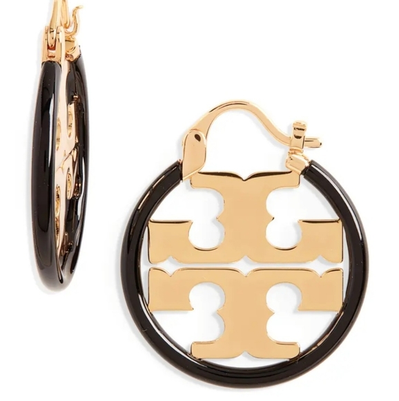 Tory Burch Jewelry - Tory Burch Miller Enamel Hoop Earrings